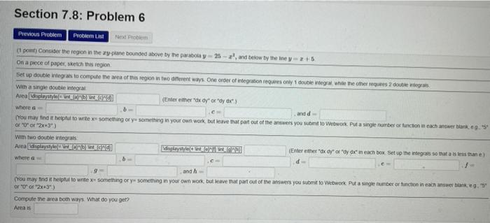 Solved Section 7.8: Problem 6 Previous Problem Problem List | Chegg.com