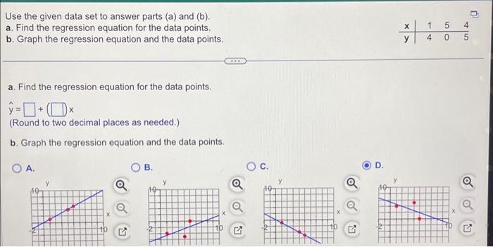 Solved Use the given data set to answer parts (a) and (b). | Chegg.com