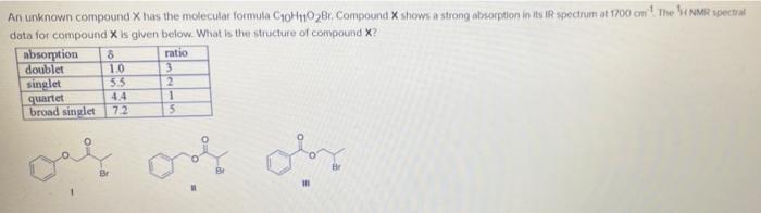 Solved An unknown compound X has the molecular formula | Chegg.com