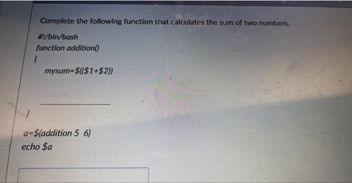 Solved Complete the following function that calculates the | Chegg.com