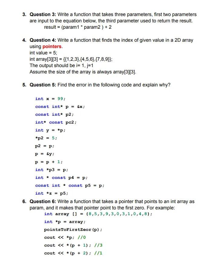 Solved 3. Question 3: Write a function that takes three | Chegg.com