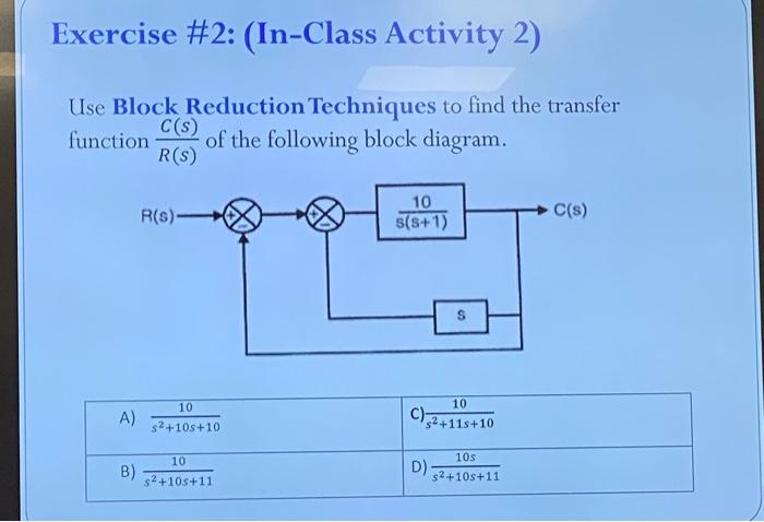 Solved Exercise #2: (In-Class Activity 2) Use Block | Chegg.com