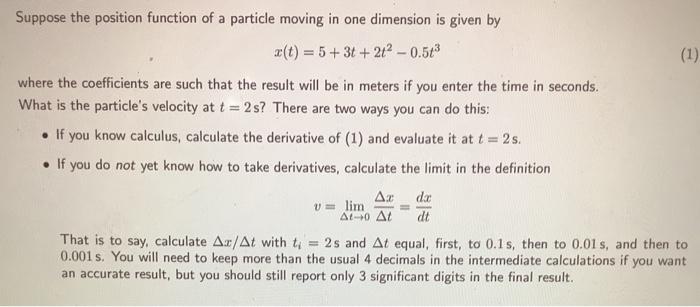 Solved Suppose the position function of a particle moving in | Chegg.com