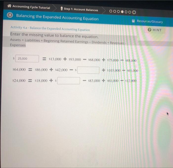 Solved Accounting Cycle Tutorial Step 1: Account Balances ОО | Chegg.com