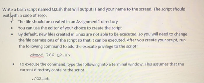 Solved Write a bash script named 02.sh that will output IT | Chegg.com