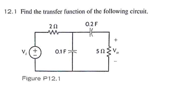 Solved 12.1 Find The Transfer Function Of The Following | Chegg.com