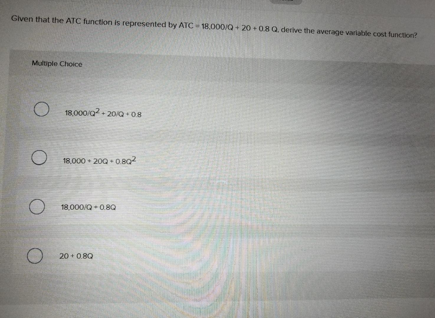 Solved Given that the ATC function is represented by ATC | Chegg.com