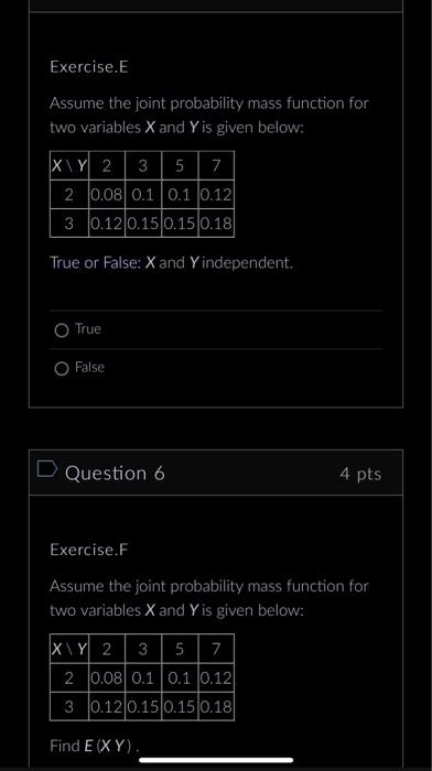 Solved Exercise.A Assume the joint probability mass function | Chegg.com