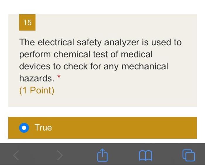 Solved 15 The electrical safety analyzer is used to perform