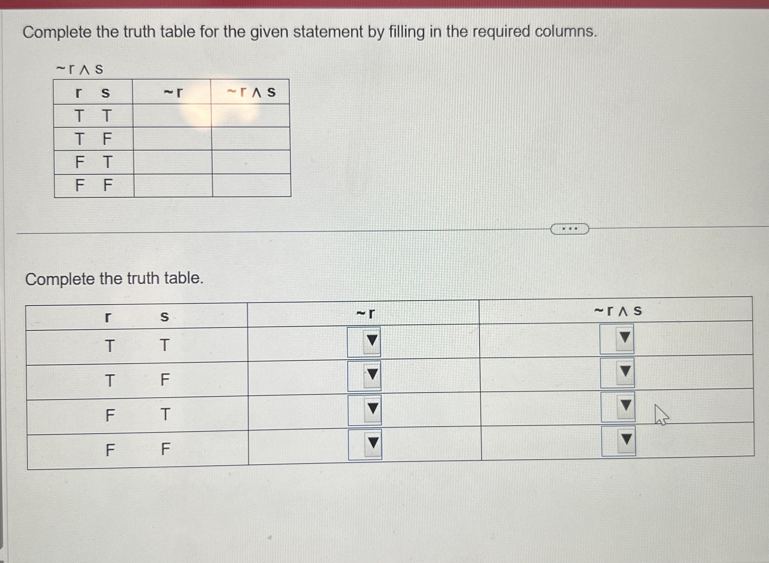 Solved Complete the truth table for the given statement by | Chegg.com