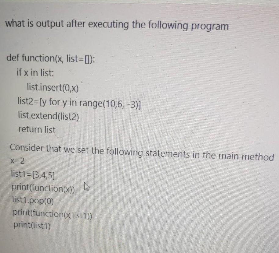 Solved what is output after executing the following program | Chegg.com