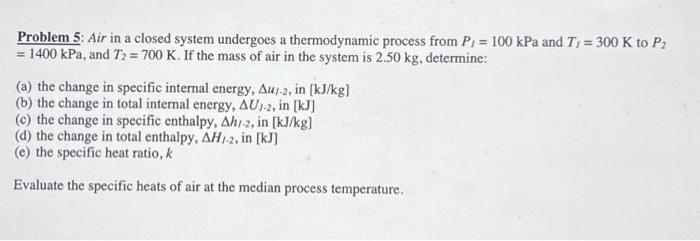 Solved Determine the change in specific enthalpy for each of | Chegg.com
