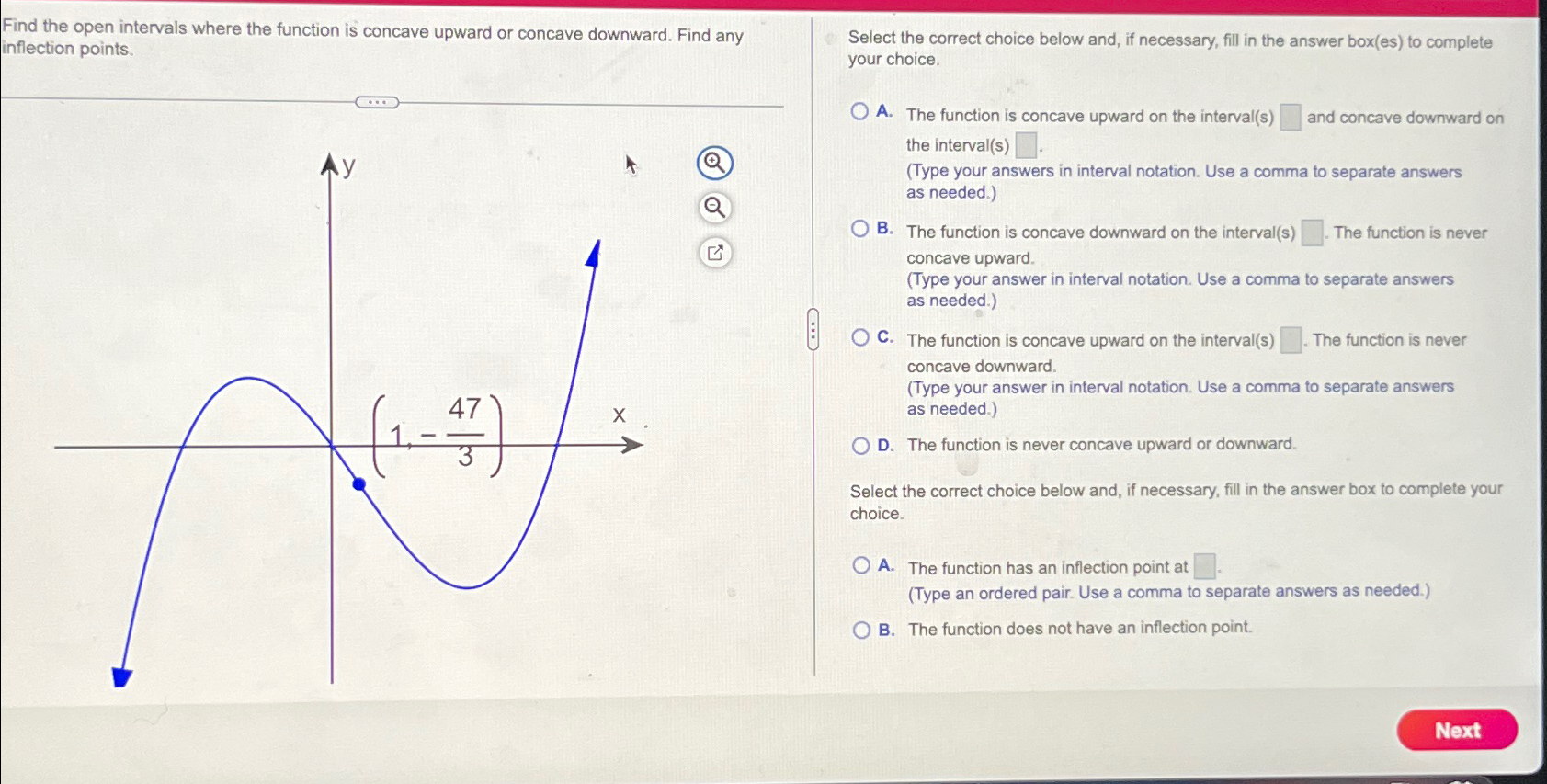 Solved Find the open intervals where the function is concave | Chegg.com