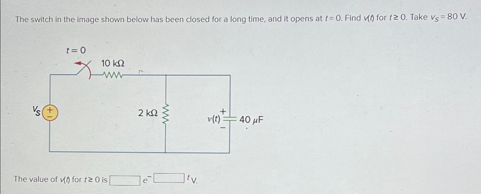 Solved The switch in the image shown below has been closed | Chegg.com