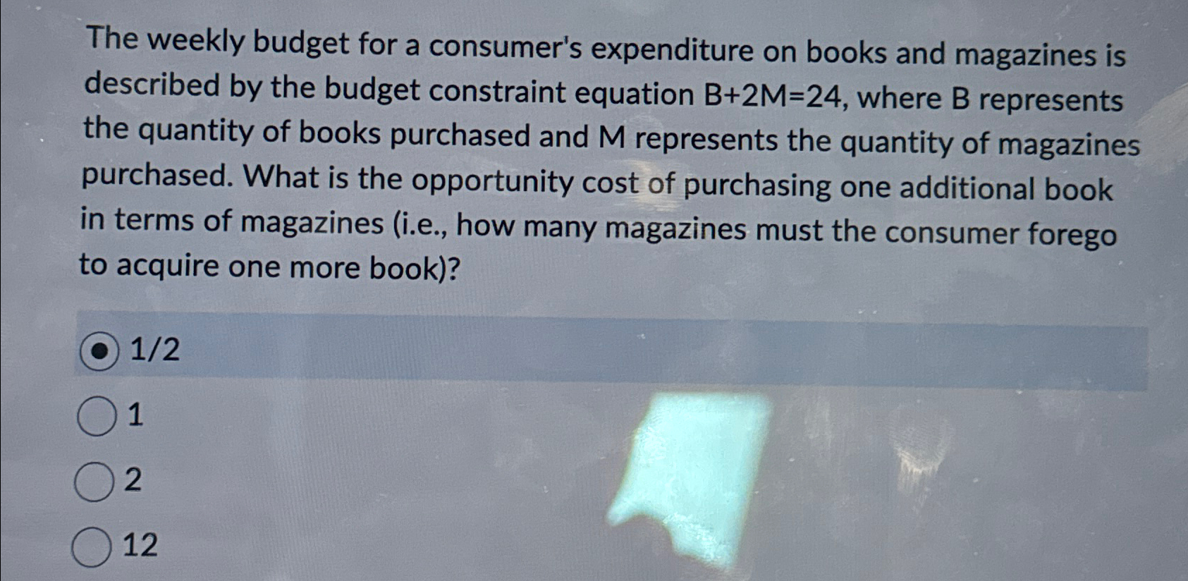 Solved The Weekly Budget For A Consumer's Expenditure On | Chegg.com