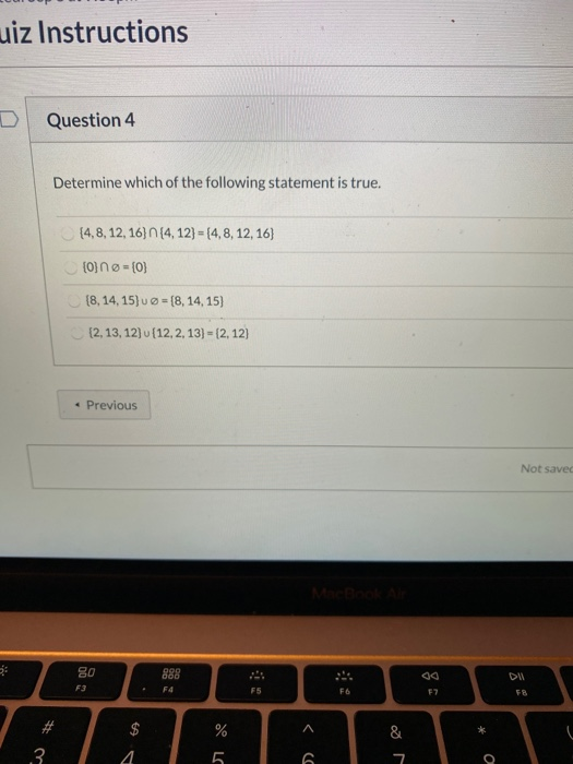 Solved uiz Instructions Question 4 Determine which of the | Chegg.com