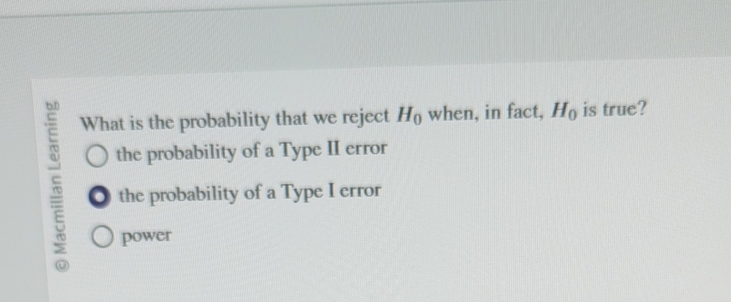Solved What is the probability that we reject H0 ﻿when, in | Chegg.com