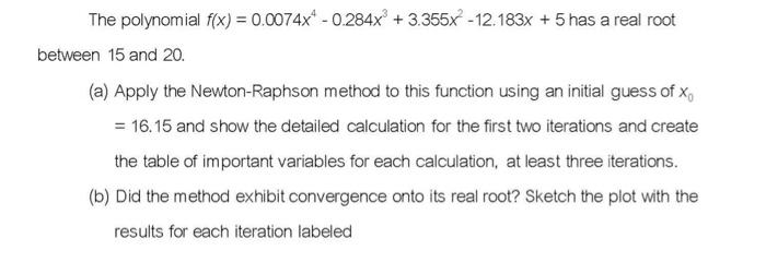 Solved The polynomial f(x) = 0.0074x4 - 0.284x + 3.355x - | Chegg.com