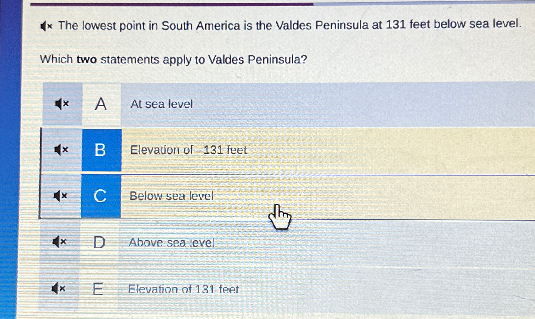 Solved The lowest point in South America is the Valdes | Chegg.com