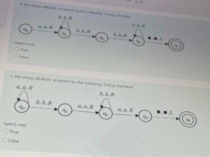 Solved is the string a baba accepted by the following Tuning | Chegg.com