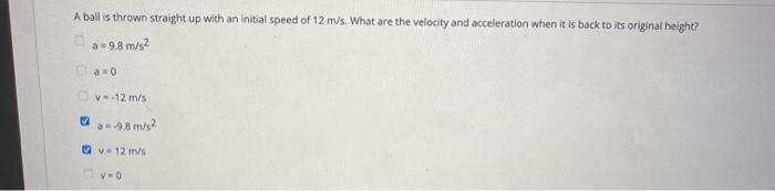 Solved A ball is thrown straight up with an initial speed of | Chegg.com