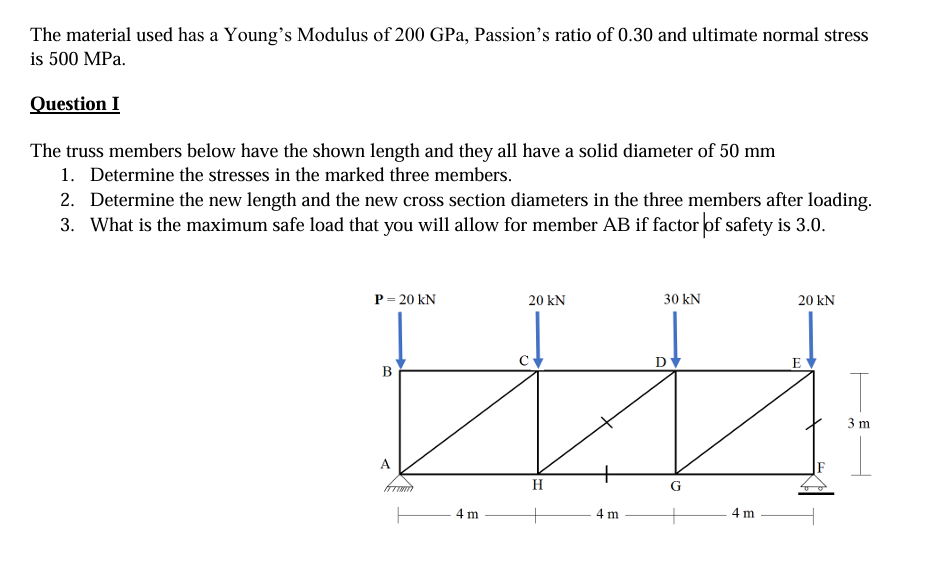 Solved The material used has a Young's Modulus of 200 ﻿GPa , | Chegg.com