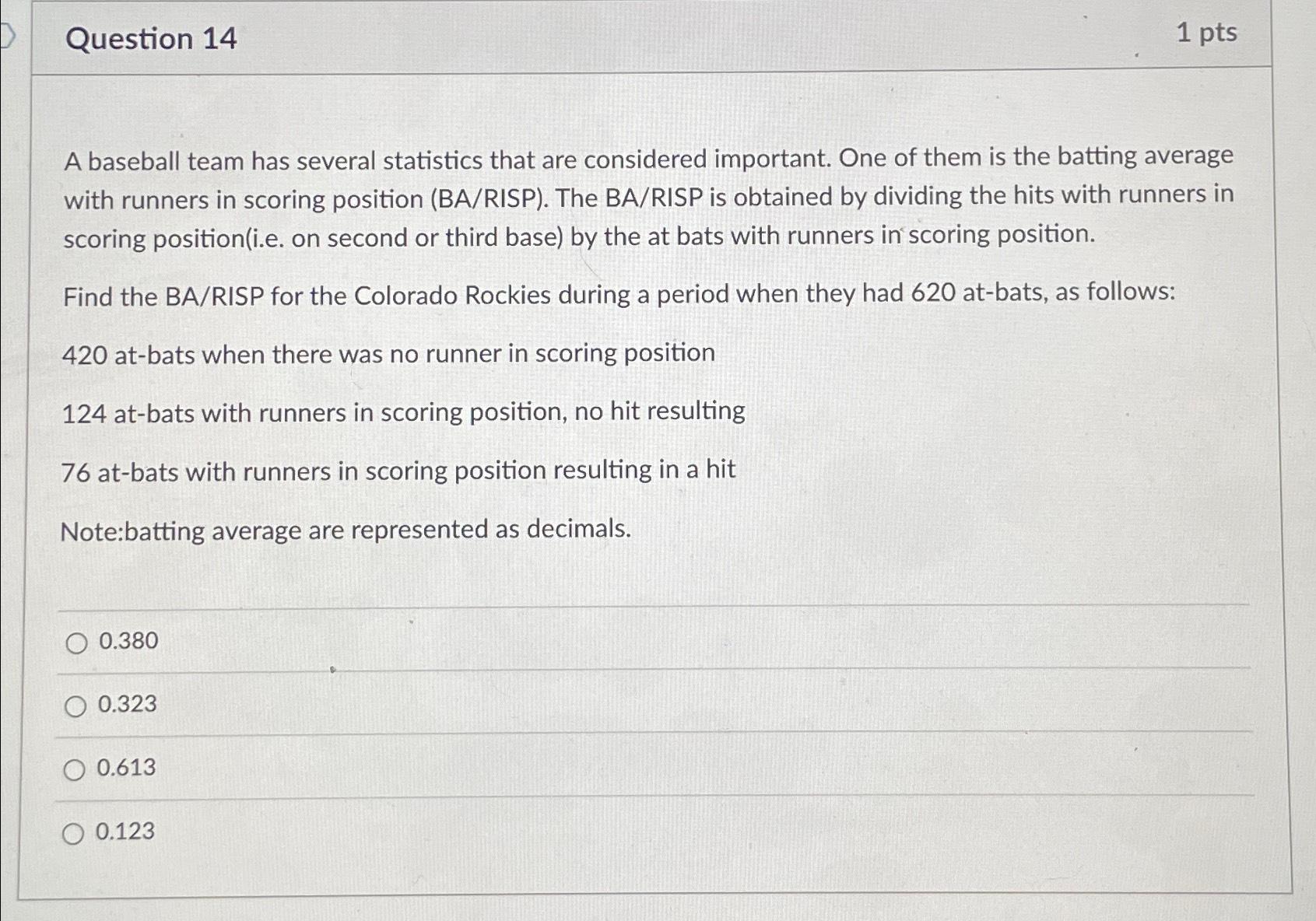 Solved Question 141 ﻿ptsA baseball team has several