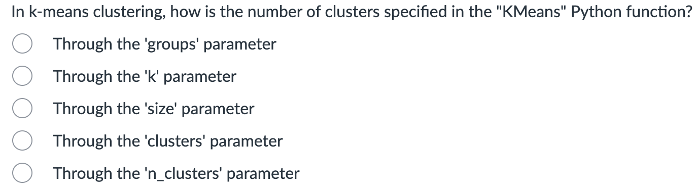 Solved In k-means clustering, how is the number of clusters | Chegg.com