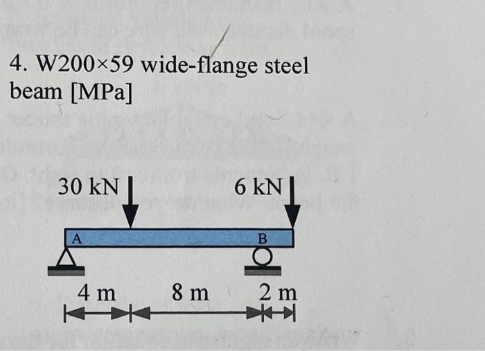 Solved 4. W200 ×59 wide-flange steel beam [MPa] | Chegg.com