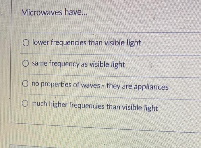does visible light have a low frequency