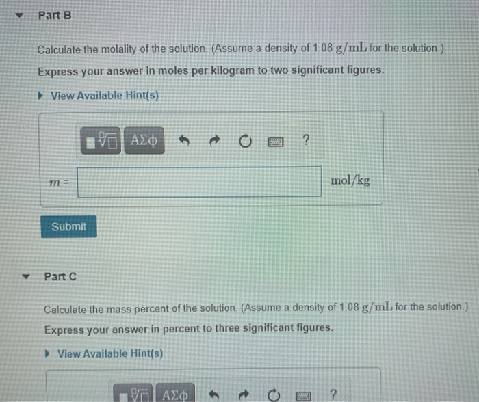 Calculate The Molarity Of The Solution Express Your Chegg Com