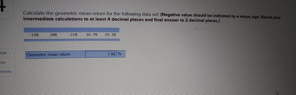 Solved Calculate the geometric mean return for the following | Chegg.com
