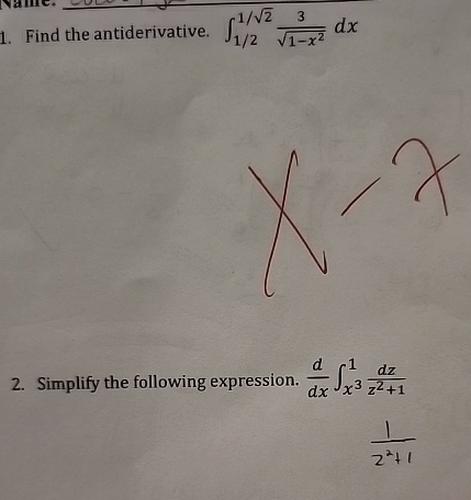 Solved Find the antiderivative. ∫1212231-x22dxSimplify the | Chegg.com