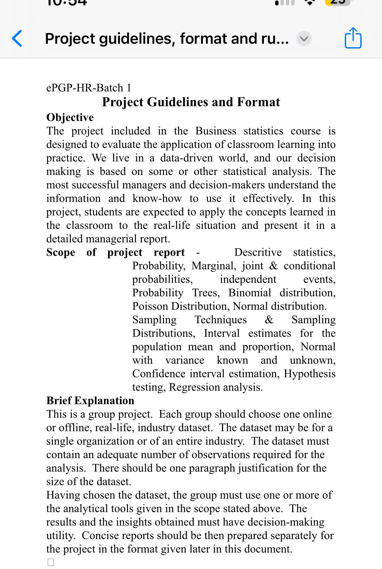 Solved Project guidelines, format and ru...ePGP-HR-Batch | Chegg.com