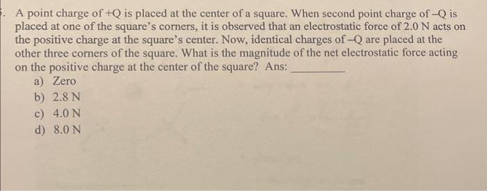 Solved A point charge of +Q is placed at the center of a | Chegg.com