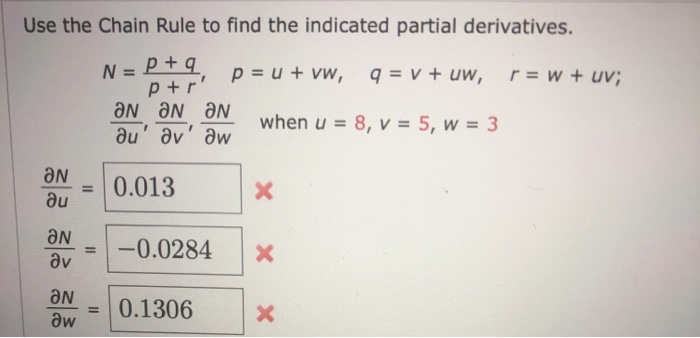 Solved Use The Chain Rule To Find The Indicated Partial D Chegg Com