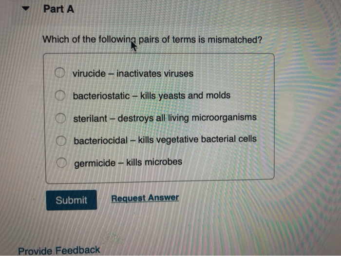 Solved Part A Which of the following pairs of terms is | Chegg.com