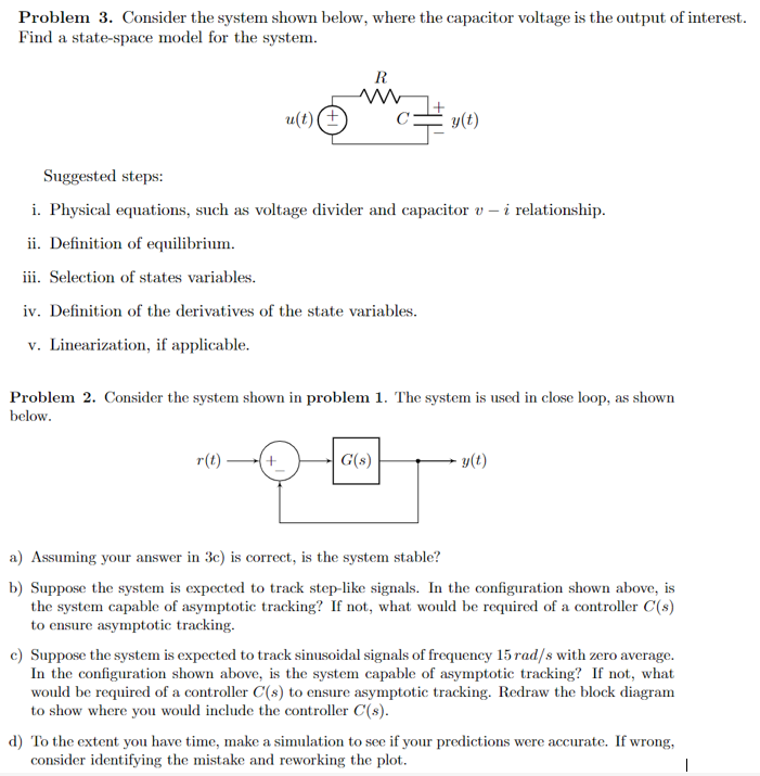 Solved Problem 3. ﻿Consider the system shown below, where | Chegg.com