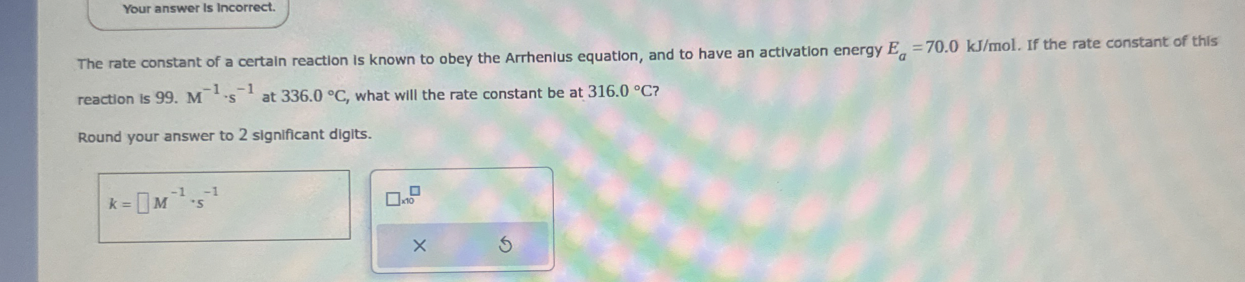 Solved The rate constant of a certain reaction is known to | Chegg.com