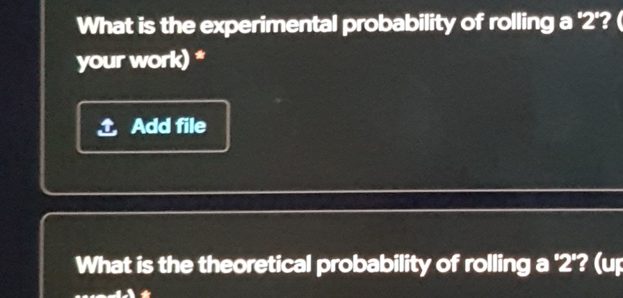 experimental probability of rolling a 2