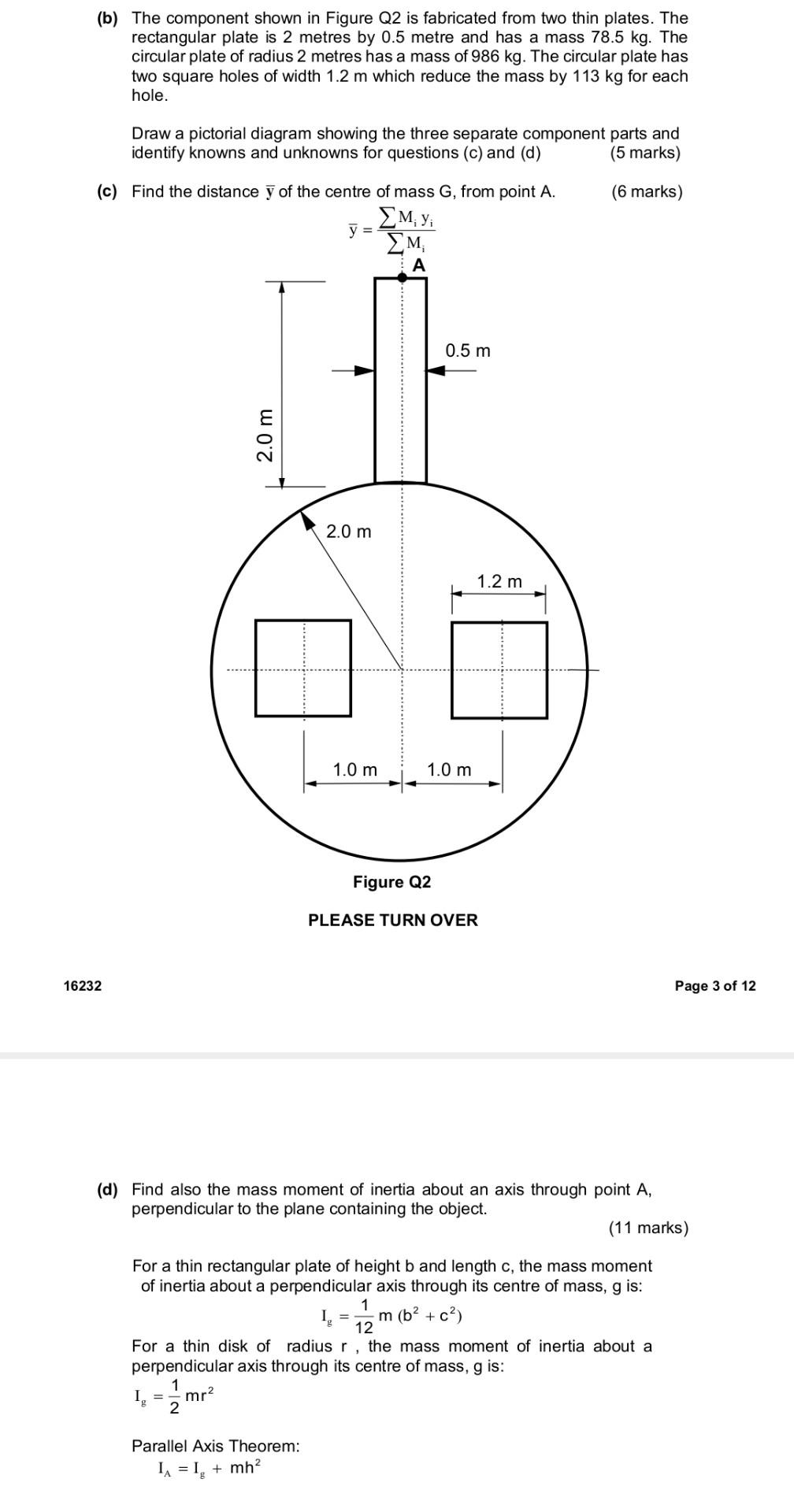 Solved (b) The component shown in Figure Q2 is fabricated | Chegg.com