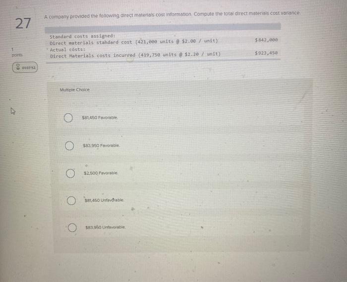 Solved A company provided the following direct materials | Chegg.com