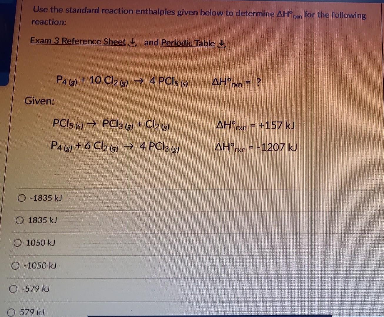 Solved Use the standard reaction enthalpies given below to | Chegg.com