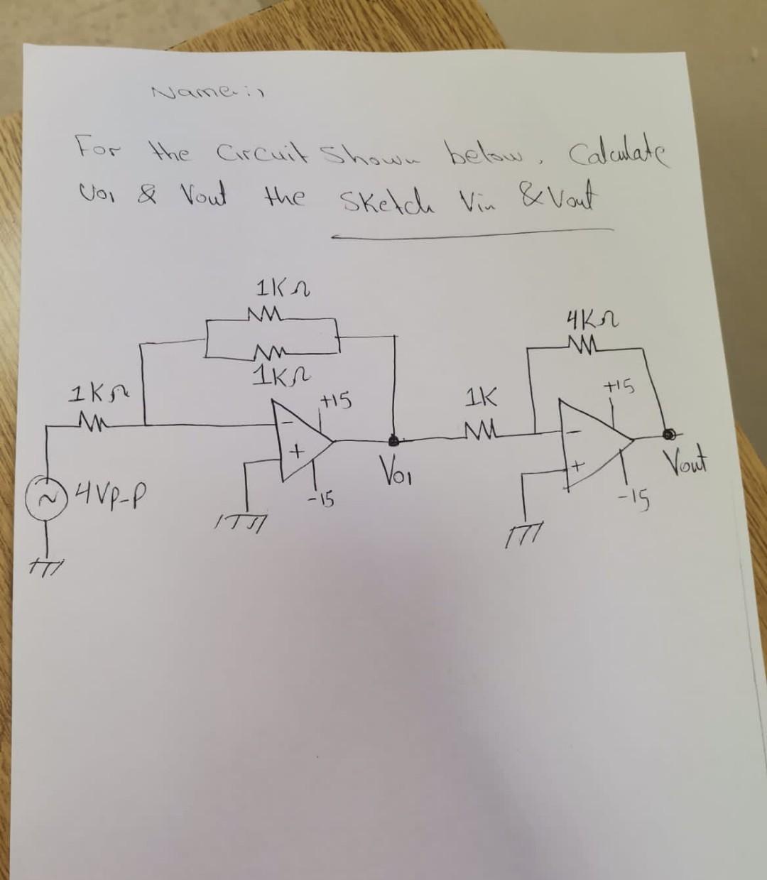 Solved For The Circuit Shown Below, Calculate Vor \& Vout | Chegg.com