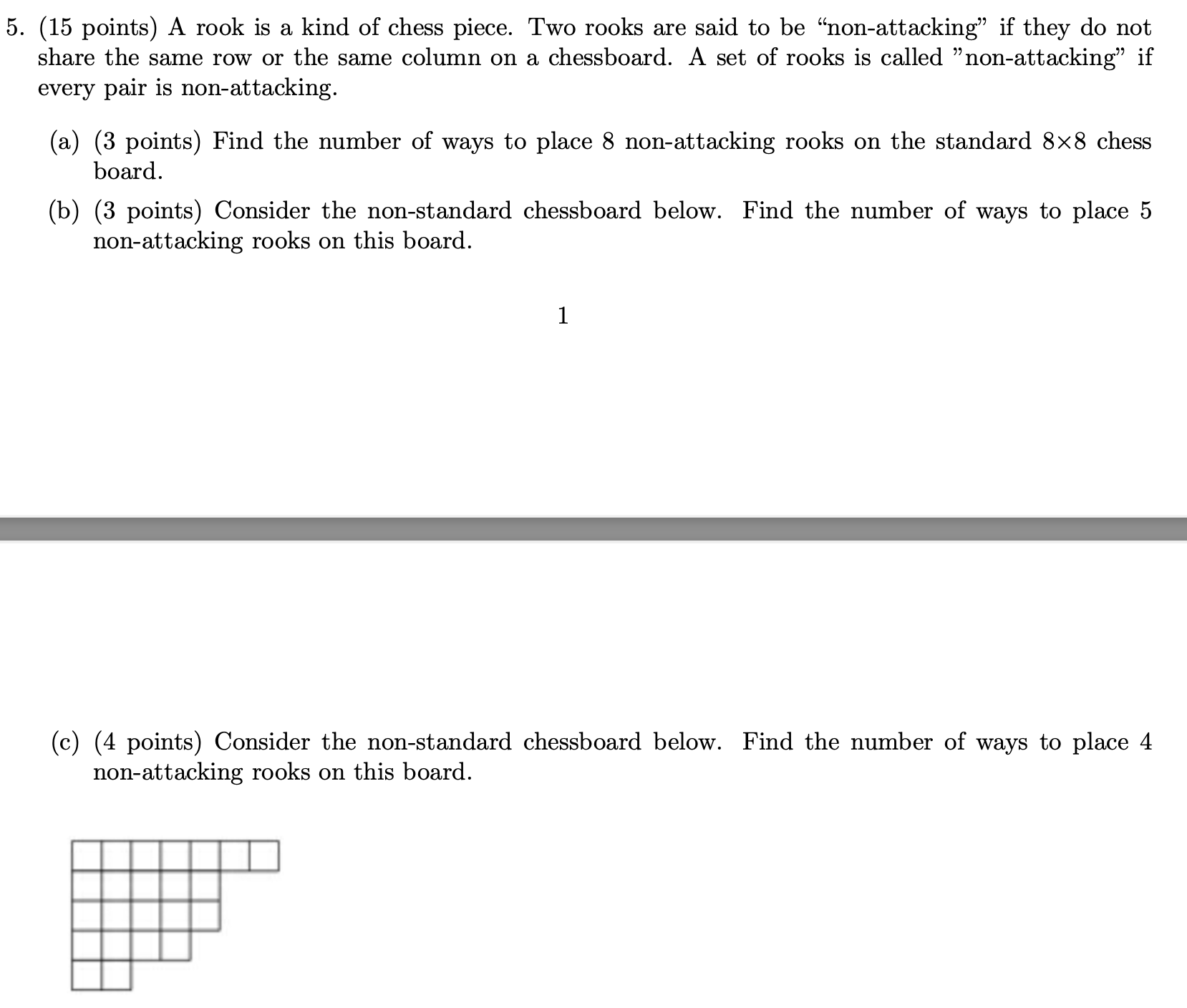 Solved (15 ﻿points) ﻿A rook is a kind of chess piece. Two | Chegg.com