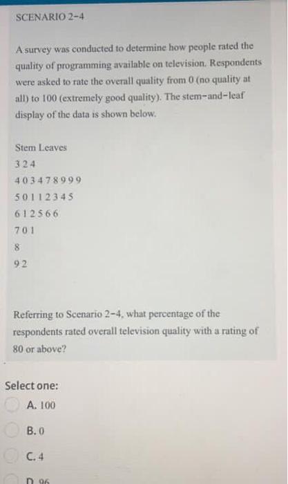 Solved SCENARIO 2-4 A survey was conducted to determine how | Chegg.com