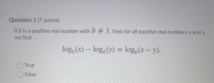 Solved Question 1 (7 Points) If B Is A Positive Real Number | Chegg.com