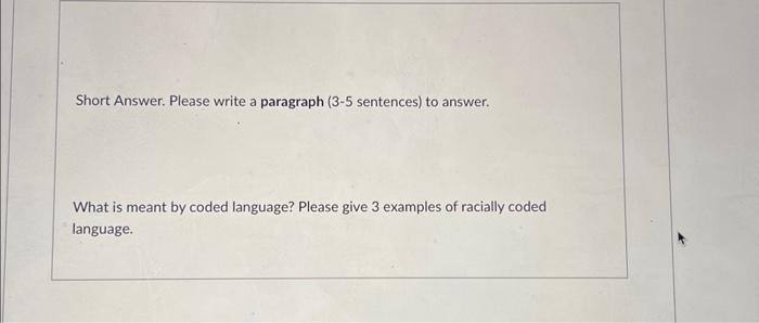 Short Answer. Please write a paragraph (3-5 | Chegg.com