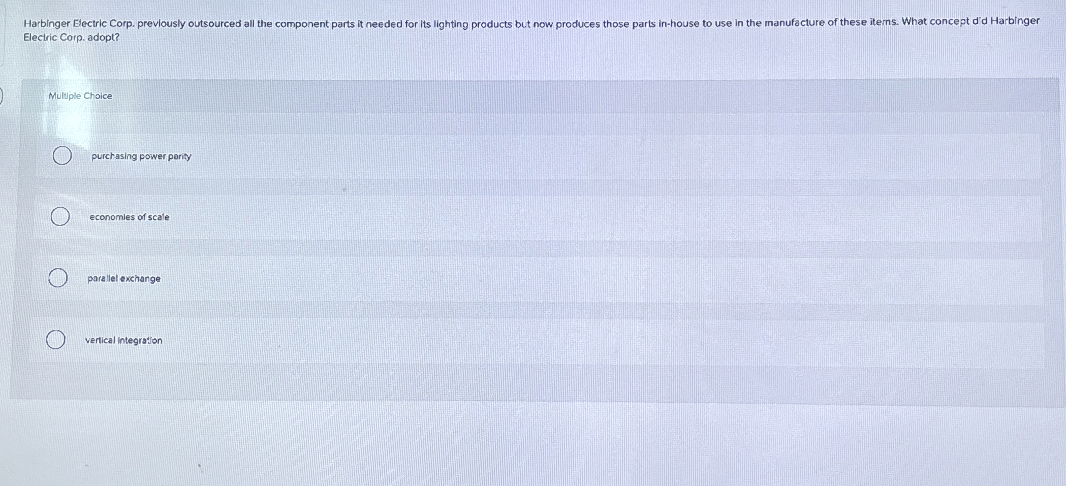 Solved Electric Corp.adopt?Multiple Choicepurchasing power