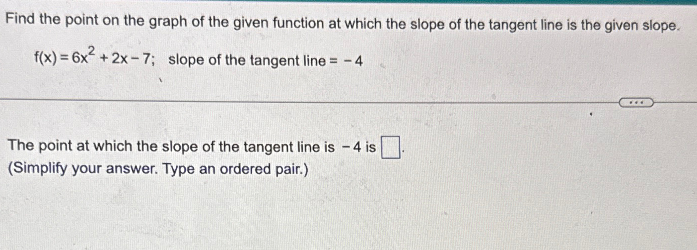 Solved Find the point on the graph of the given function at | Chegg.com